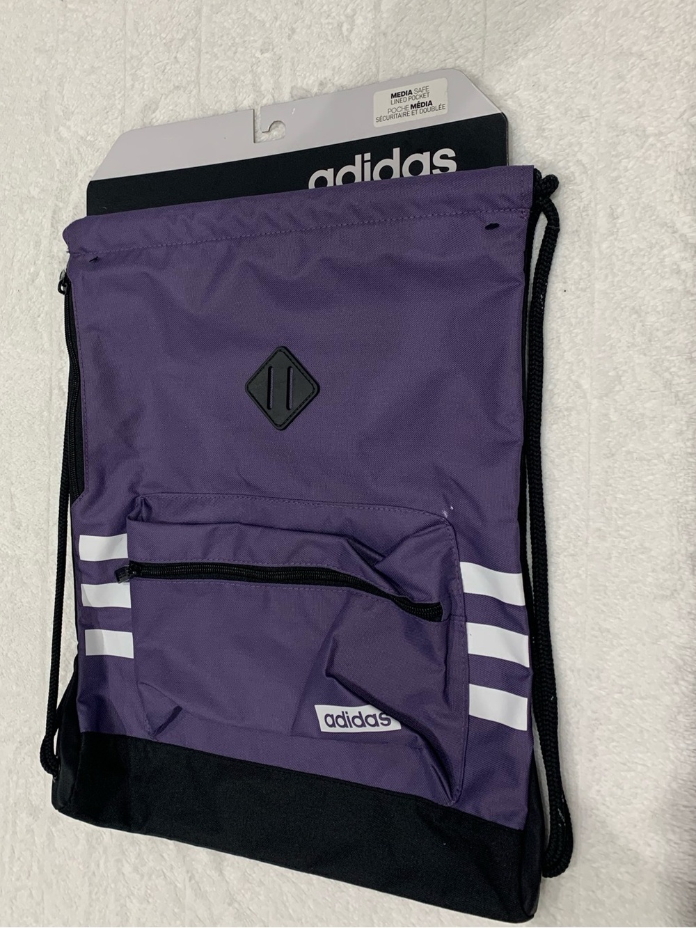 NWT Adidas Classic 3S Sackpack / Drawstring Bag - Purple
